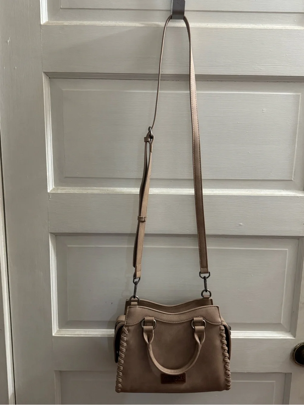 Wrangler Taupe Handbag with Braided Side Trim